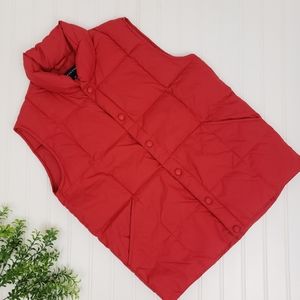 Lands End Vest Goosedown Filled Vest Red size Medium Preppy Classic